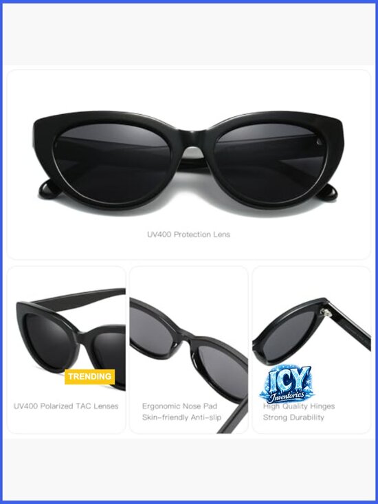 Polarized Cateye Sunglasses for Women UV400 Protection Retro Shades main image 4